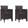vidaXL Chaise de jardin 2 pc Marron Polypropyl&egrave;ne
