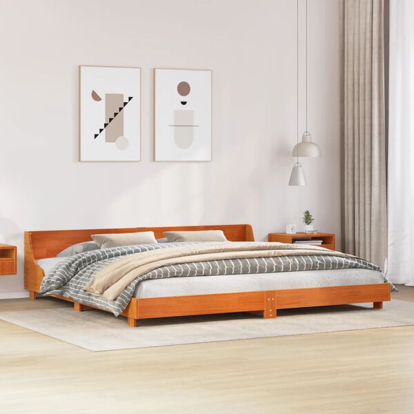 vidaXL Cadre de lit sans matelas cire marron 180x200cm bois pin massif