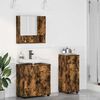 vidaXL Ensemble de mobilier de salle de bain 3 pcs Ch&ecirc;ne fum&eacute;