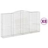 vidaXL Paniers &agrave; gabions arqu&eacute;s 8 pcs 400x50x200/220 cm Fer galvanis&eacute;