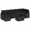 vidaXL Ensemble de canap&eacute; de jardin 8 pc Noir polyrotin