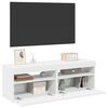 vidaXL Meubles TV avec lumières LED 2 pcs Blanc 60x35x40 cm