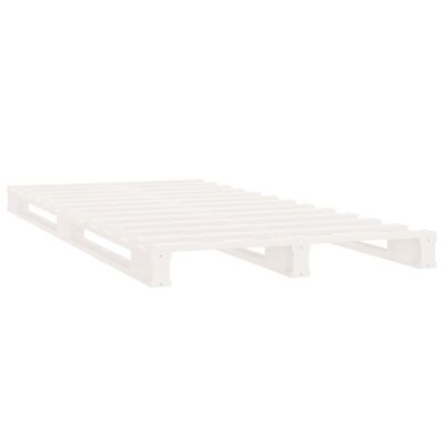 vidaXL Lit de palette blanc 75x190 cm bois pin massif petit simple