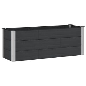 vidaXL Jardini&egrave;re sur&eacute;lev&eacute;e Noir 150 x 50 x 54 cm WPC et Aluminium