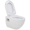vidaXL WC suspendu en c&eacute;ramique Blanc