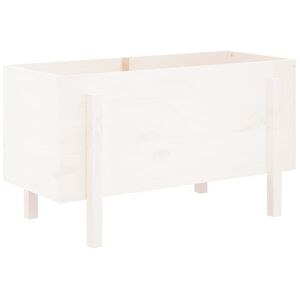 vidaXL Lit sur&eacute;lev&eacute; de jardin blanc 101x50x57 cm bois de pin massif
