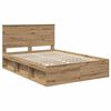 vidaXL Cadre de lit Ch&ecirc;ne artisan 135 x 190 cm Bois de pin massif