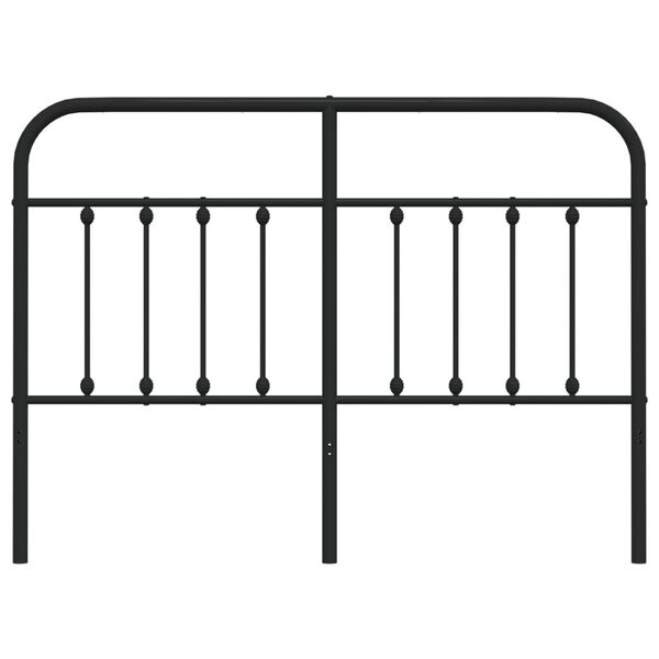 vidaXL T&ecirc;te de lit de remplacement m&eacute;tal noir 140 cm