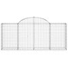vidaXL Paniers à gabions arqués 2 pcs 200x30x80/100 cm Fer galvanisé