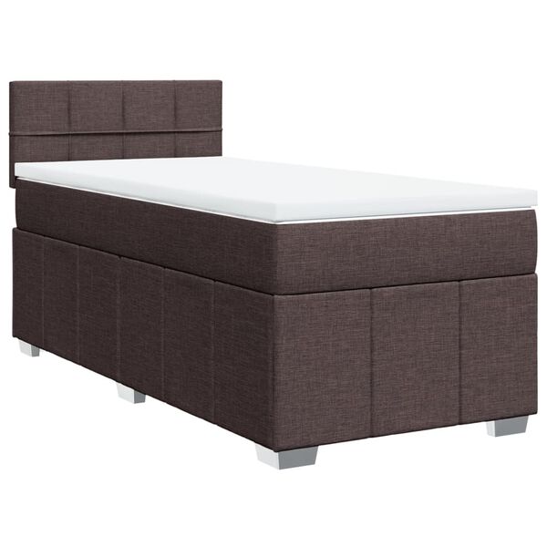 vidaXL Sommier &agrave; lattes de lit avec matelas Marron fonc&eacute; 90x190 cm