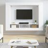vidaXL Meuble TV blanc 152x22x113 cm bois d'ing&eacute;nierie