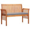 vidaXL Banc de jardin 2 places avec coussin 120cm Bois d'acacia massif