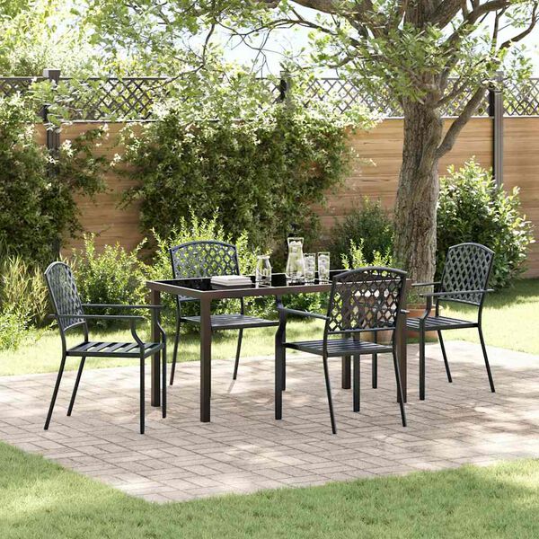 vidaXL Ensemble de salle &agrave; manger pour jardin 5 pcs Anthracite