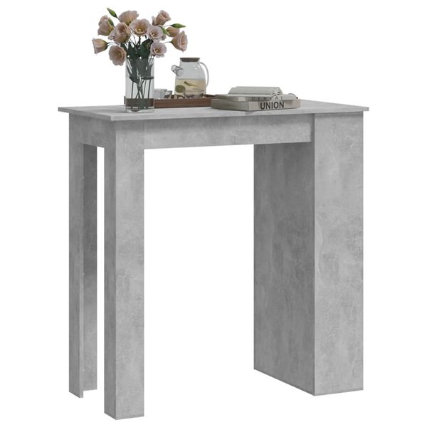 vidaXL Table de bar &agrave; &eacute;tag&egrave;re de rangement Gris b&eacute;ton 102x50x103,5 cm