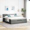 VidaXL Cadre de lit ottoman avec matelas gris foncé 160x200cm tissu