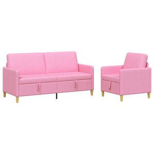 vidaXL Canap&eacute; avec rangement 2 pc Rose Polyester