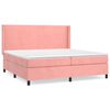 vidaXL Sommier &agrave; lattes de lit avec matelas Rose 200x200 cm Velours