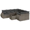 vidaXL Salon de jardin 9 pcs avec coussins gris r&eacute;sine tress&eacute;e
