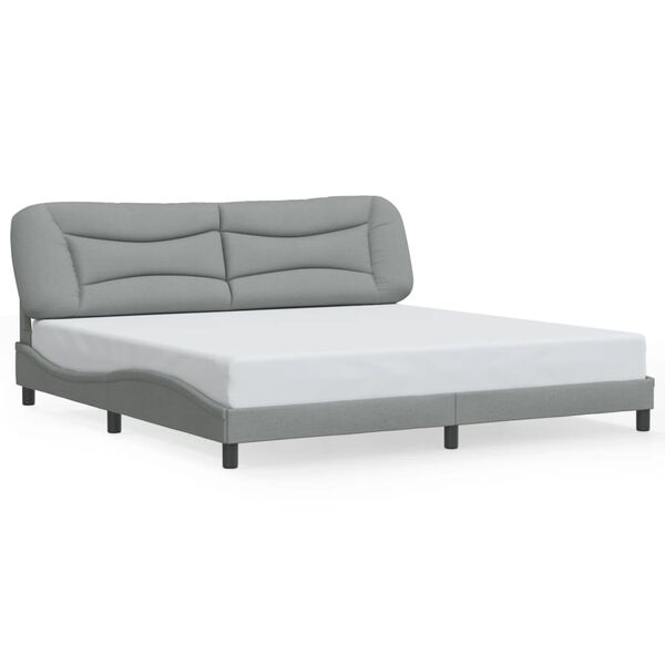 vidaXL Cadre de lit sans matelas Hvar gris clair 200x200 cm tissu