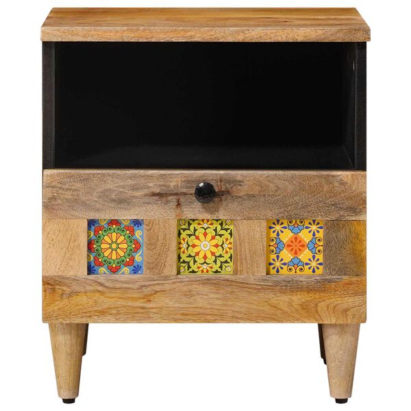 vidaXL Cabinet de chevet Naturel 40 x 33 x 46 cm Bois de mangue massif