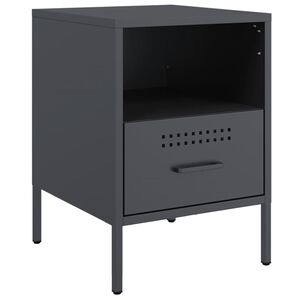 vidaXL Table de chevet anthracite 36x39x50,5 cm acier