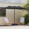 vidaXL Parasol de jardin Noir 385 x 209 x 244 cm Polyester