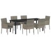 vidaXL Ensemble de salle &agrave; manger pour jardin 7 pcs Gris polyrotin