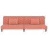 vidaXL Canap&eacute;-lit 2 places 2 oreillers et repose-pied Rose Velours
