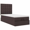 vidaXL Cadre de lit ottoman avec matelas marron fonc&eacute; 80x200 cm tissu