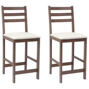 vidaXL Chaises de salle &agrave; manger 2 pc Bois de Caoutchouc Massif