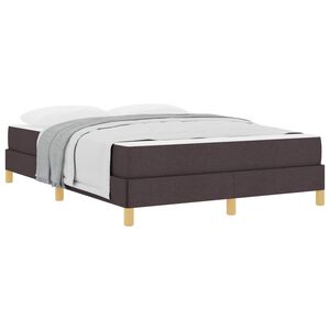 vidaXL Lit &agrave; ressorts avec matelas Marron fonc&eacute; 140 x 190 cm tissu
