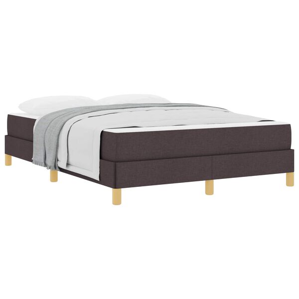 vidaXL Lit &agrave; ressorts avec matelas Marron fonc&eacute; 140 x 190 cm tissu