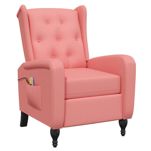 vidaXL Fauteuil de massage inclinable rose velours