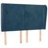 vidaXL T&ecirc;te de lit avec oreilles Bleu fonc&eacute; 147x23x118/128 cm Velours