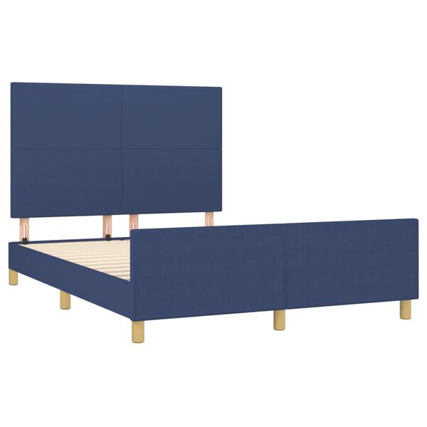 vidaXL Cadre de lit sans matelas bleu 140x200 cm tissu