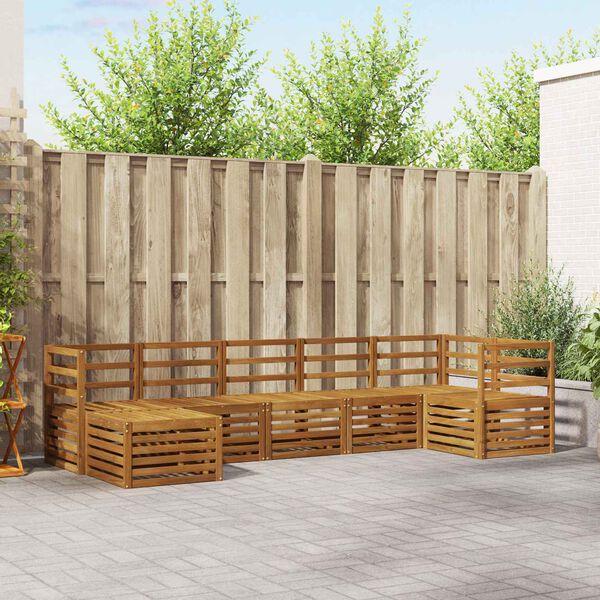 vidaXL Ensembles de canap&eacute;s 7 pcs Naturel Bois d'Acacia Massif