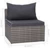 vidaXL Salon de jardin 10 pcs avec coussins Résine tressée Gris
