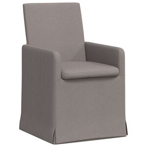 vidaXL Chaises de salle &agrave; manger 2 pc Tissu Taupe 57 x 68 x 94 cm