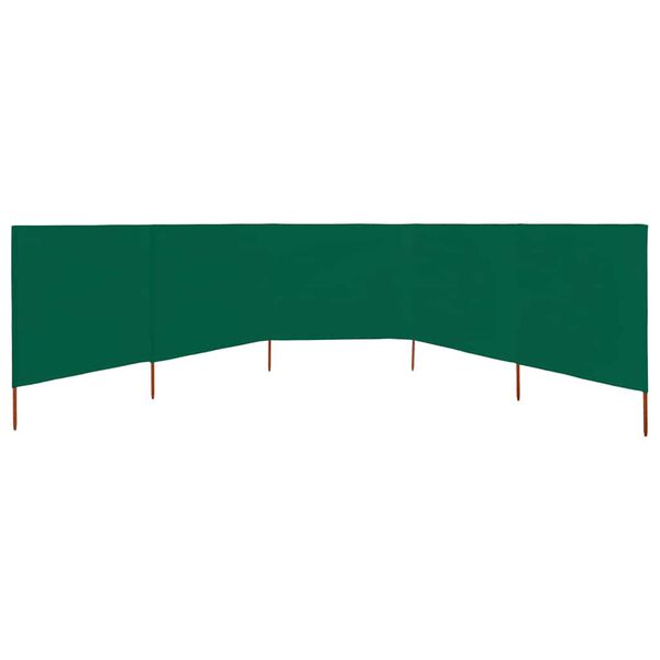 vidaXL Paravent 5 panneaux Tissu 600 x 80 cm Vert