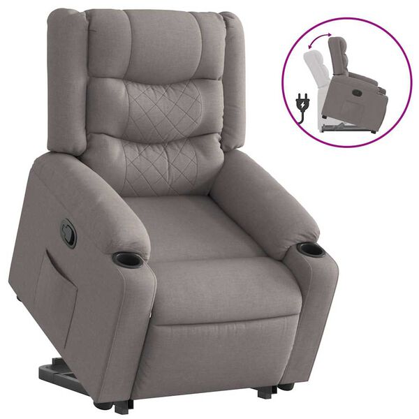vidaXL Fauteuil inclinable taupe tissu