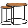 vidaXL Ensemble de tables basses 2 pc Naturel et noir 55 x 55 x 45 cm