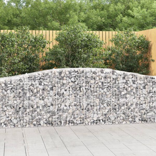 vidaXL Paniers &agrave; gabions arqu&eacute;s 10 pcs 400x50x80/100 cm Fer galvanis&eacute;