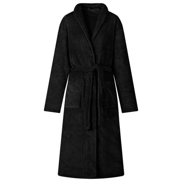 vidaXL Robe de bain sans capuche Noir xl Flanelle