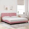 VidaXL Cadre de lit avec LED sans matelas rose 180x200 cm velours