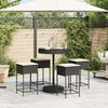 vidaXL Ensemble de bar de jardin 5 pcs avec coussins noir poly rotin