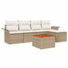 vidaXL Ensemble de canap&eacute; de jardin 6 pcs Beige et cr&egrave;me polyrotin