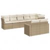 vidaXL Salon de jardin avec coussins 8 pcs beige r&eacute;sine tress&eacute;e