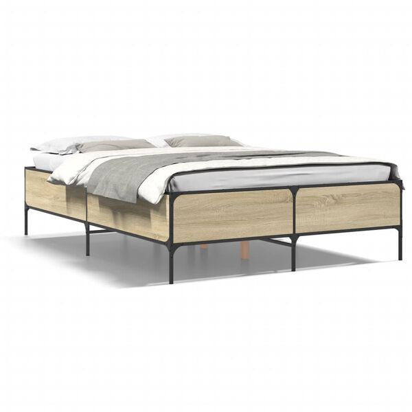 vidaXL Cadre de lit sans matelas ch&ecirc;ne sonoma 160x200 cm