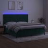 vidaXL Sommier &agrave; lattes de lit avec matelas LED Vert fonc&eacute; 200x200 cm