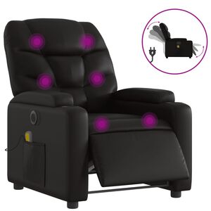 vidaXL Fauteuil de massage inclinable &eacute;lectrique noir similicuir